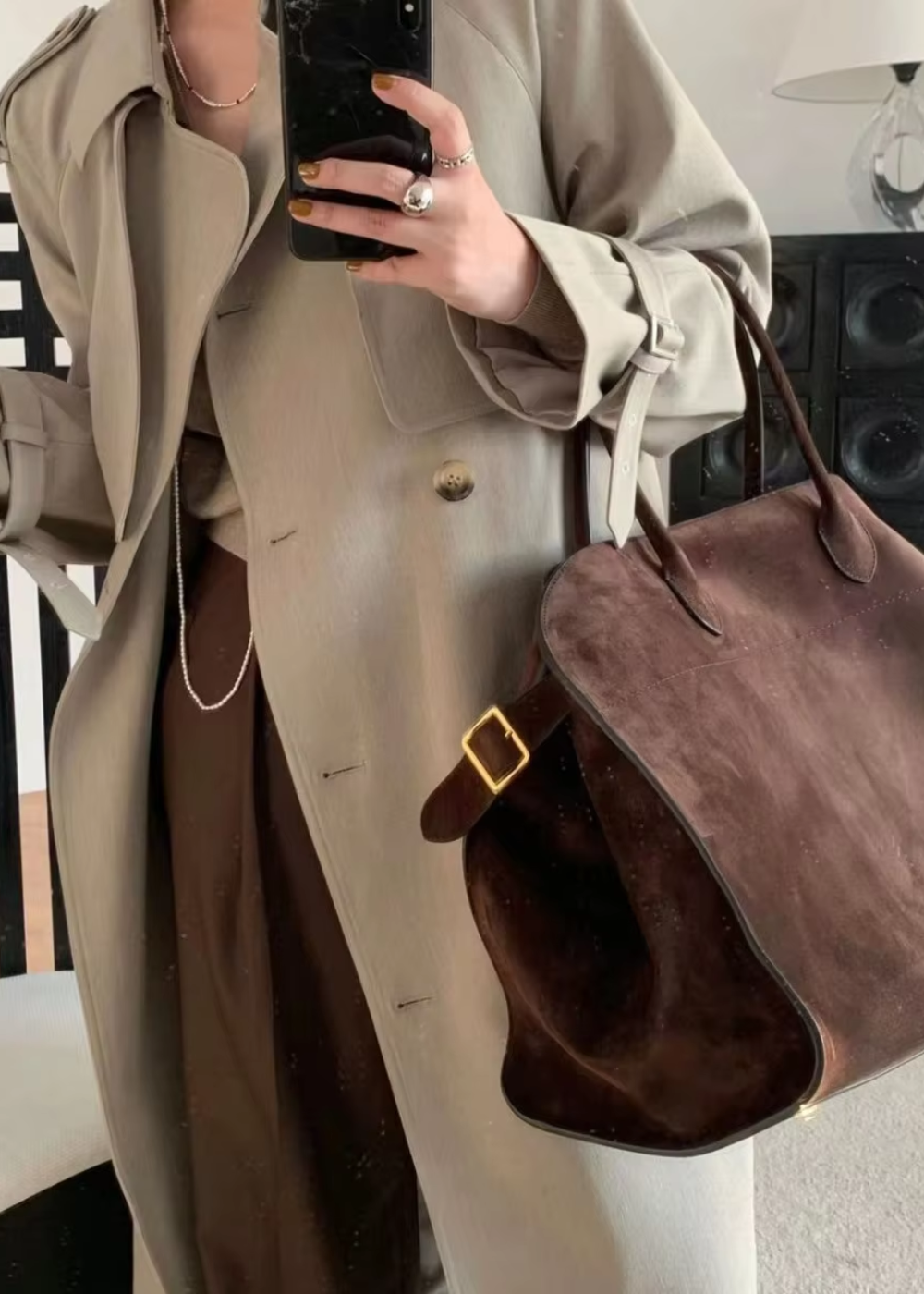 Elegant Suede Shoulder Bag